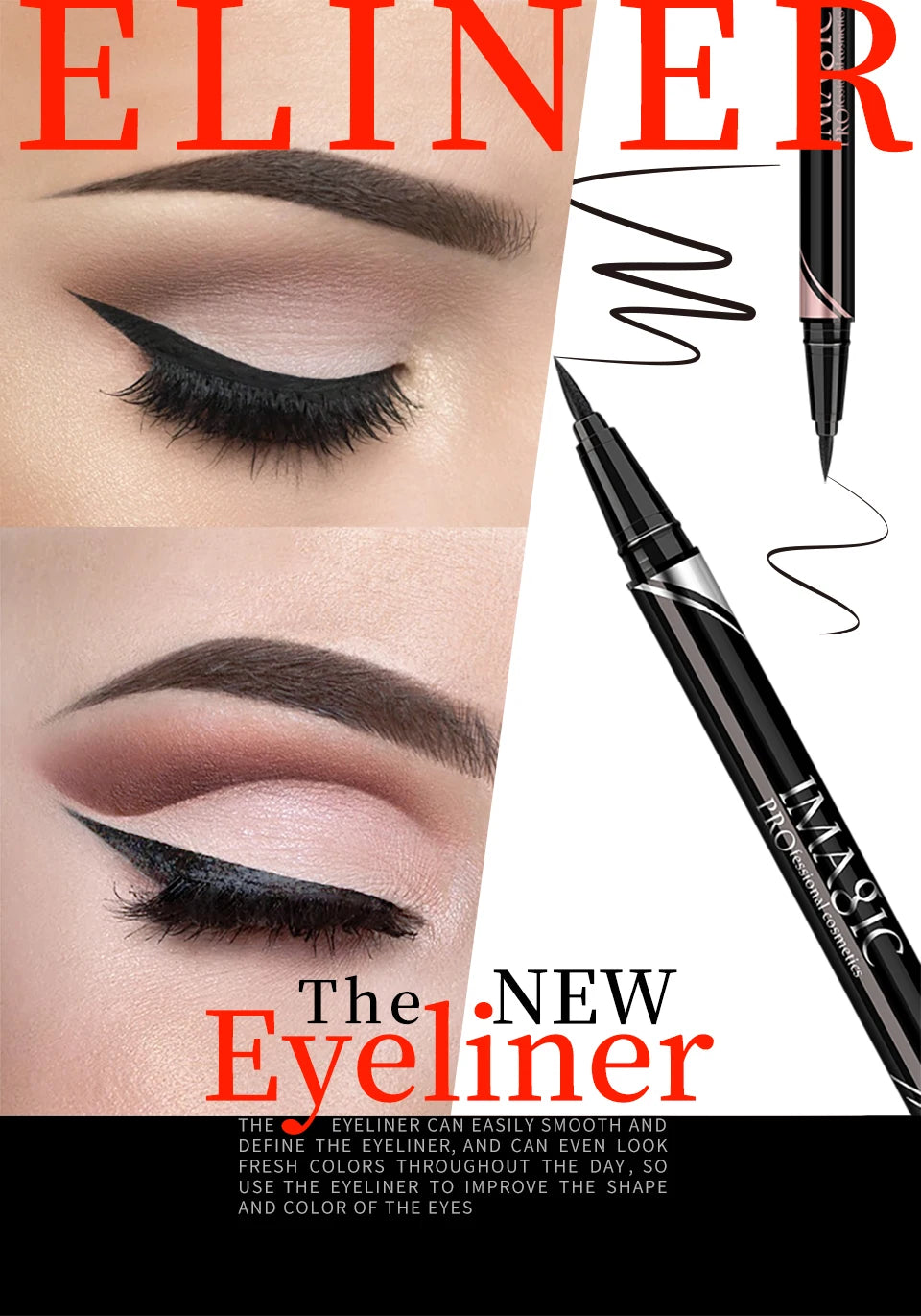Delineador de Ojos Impermeable Mate | Eyeliner Larga Duración