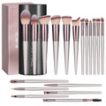 Set de Brochas de Maquillaje 18 Piezas | Veganas y Doradas