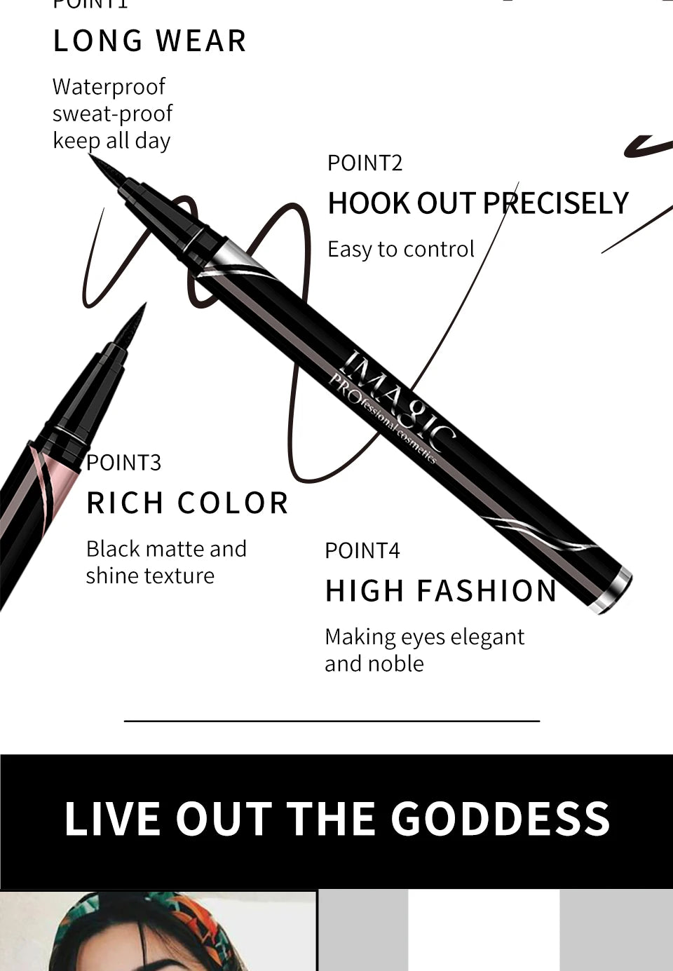 Delineador de Ojos Impermeable Mate | Eyeliner Larga Duración