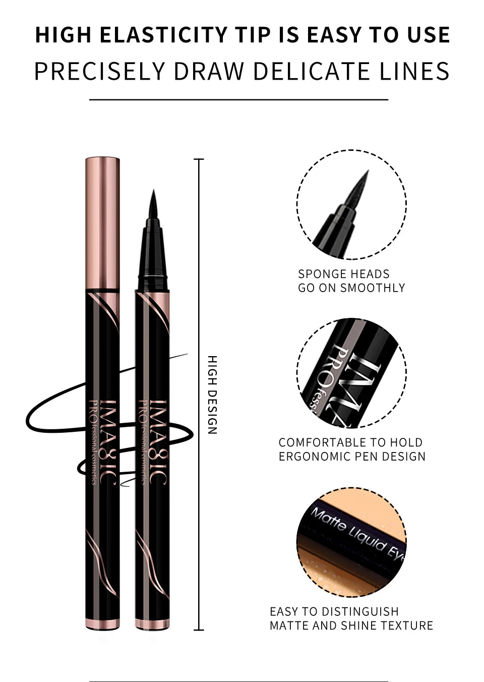 Delineador de Ojos Impermeable Mate | Eyeliner Larga Duración