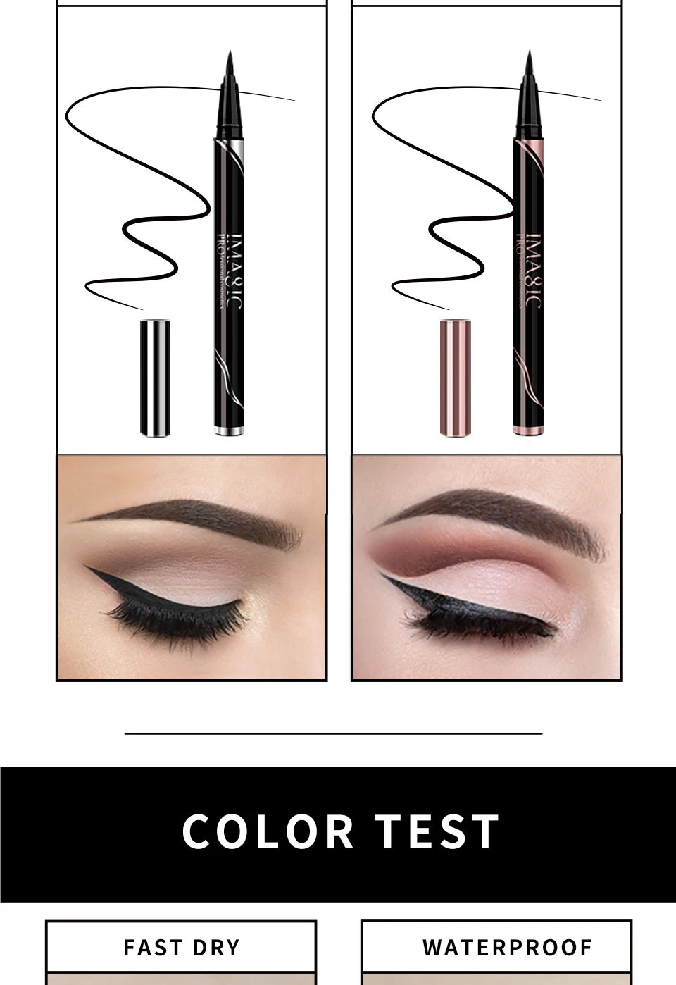 Delineador de Ojos Impermeable Mate | Eyeliner Larga Duración