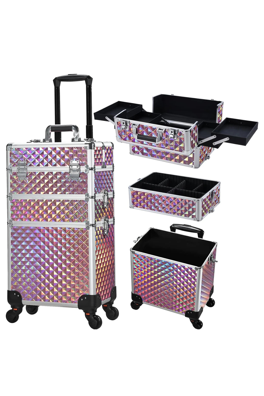 Maletín Trolley Maquillaje Profesional con Ruedas | 3 en 1