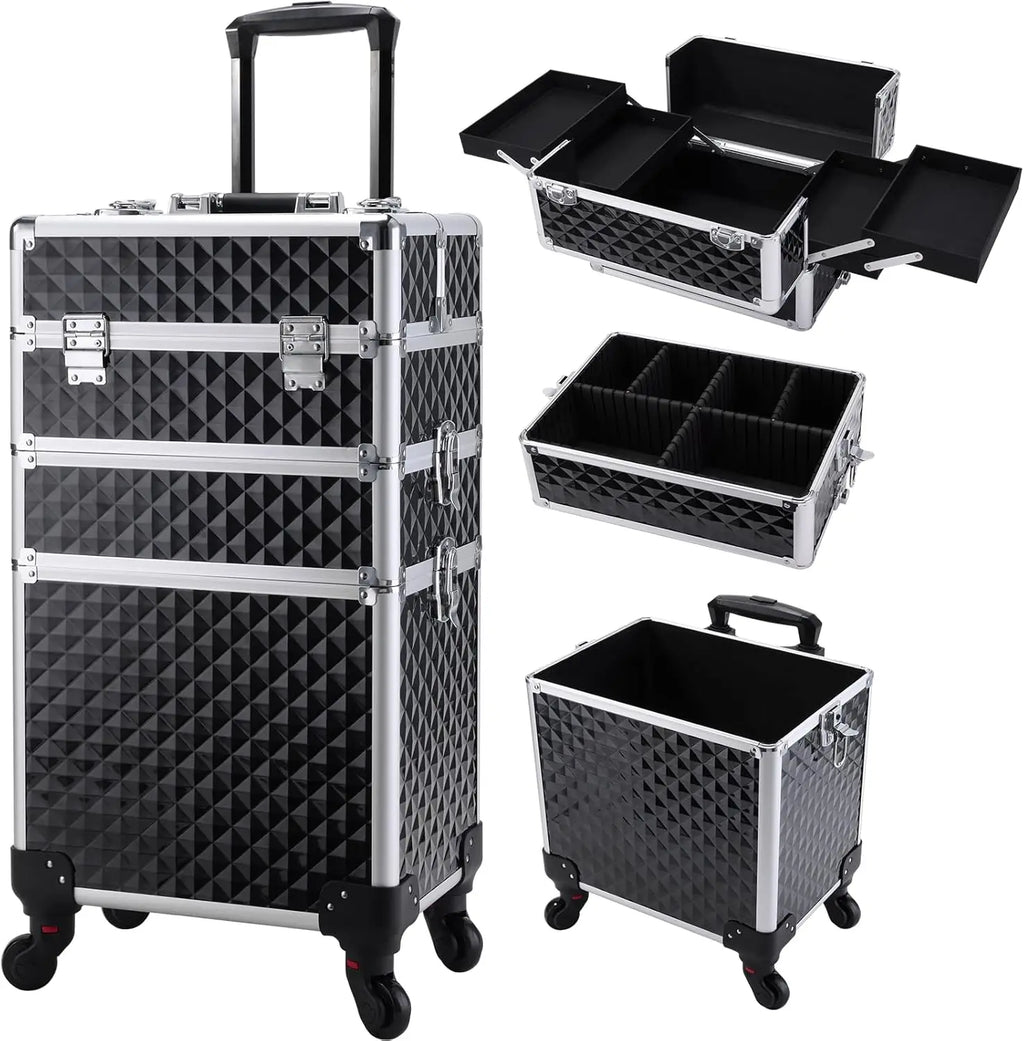 Maletín Trolley Maquillaje Profesional con Ruedas | 3 en 1