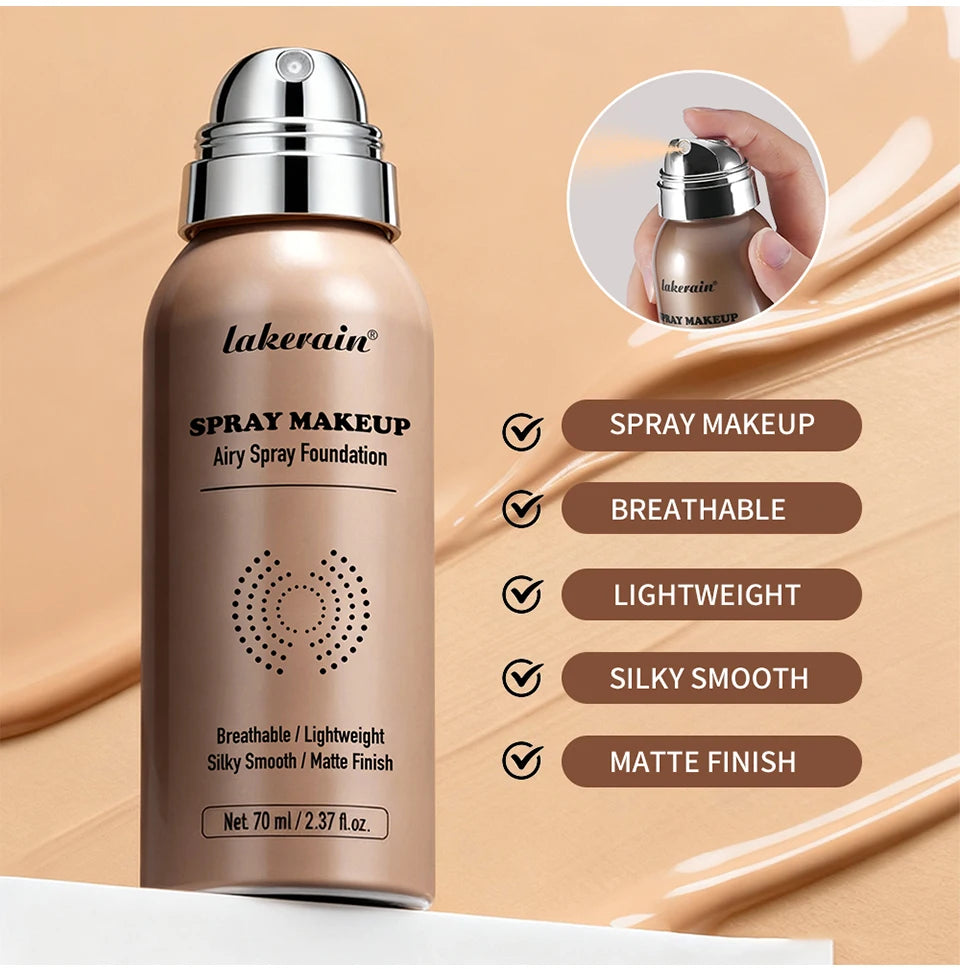 Base de Maquillaje en Spray Airbrush 70ml | Cobertura Mate Larga Duración