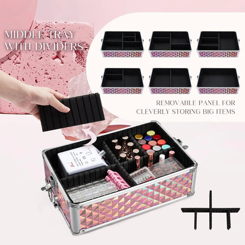 Maletín Trolley Maquillaje Profesional con Ruedas | 3 en 1