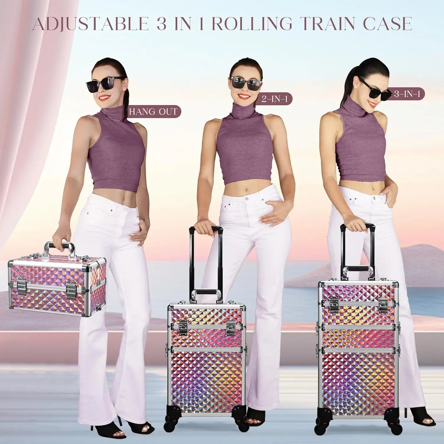Maletín Trolley Maquillaje Profesional con Ruedas | 3 en 1