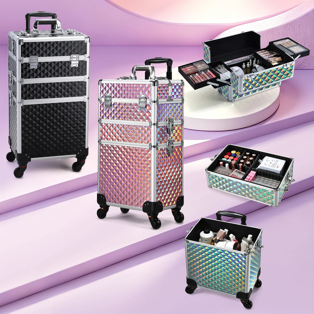 Maletín Trolley Maquillaje Profesional con Ruedas | 3 en 1