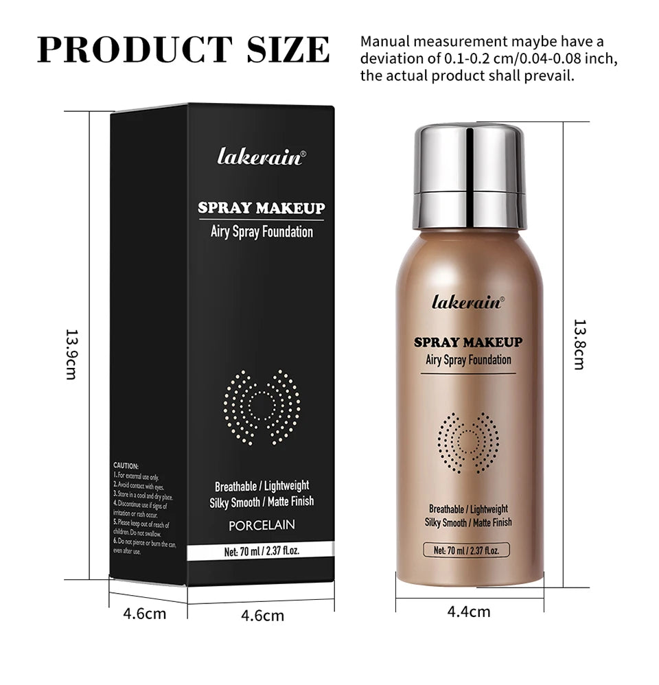 Base de Maquillaje en Spray Airbrush 70ml | Cobertura Mate Larga Duración