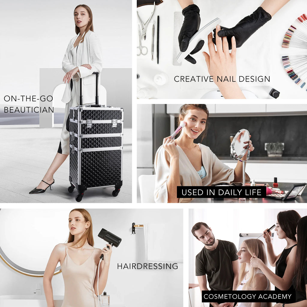 Maletín Trolley Maquillaje Profesional con Ruedas | 3 en 1