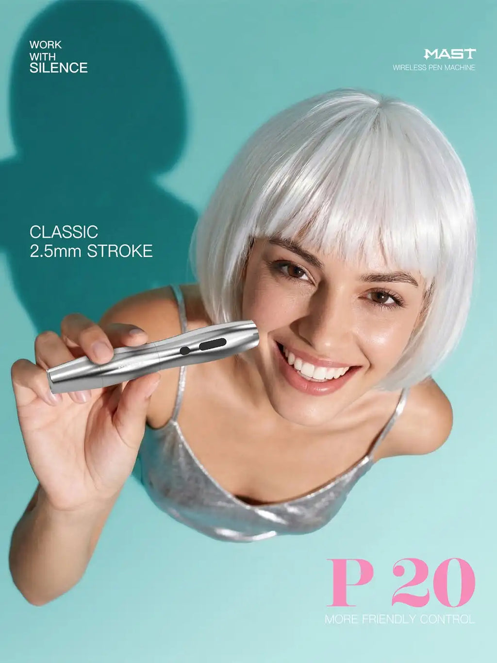Mast P20 Bolígrafo PMU Inalámbrico | Micropigmentación Ligera 122g