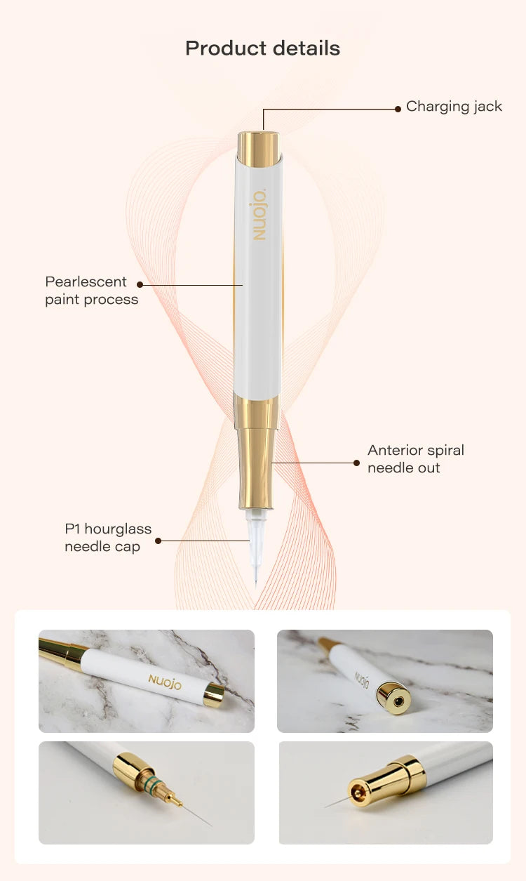 Pluma Microblading Semipermanente | Máquina PMU + 30 Agujas
