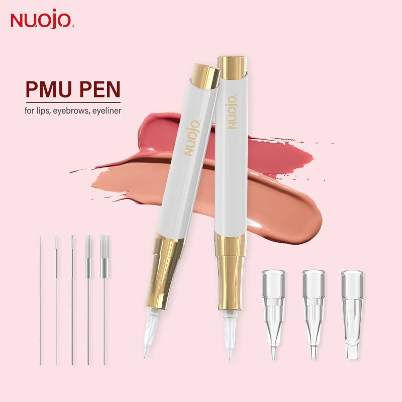Pluma Microblading Semipermanente | Máquina PMU + 30 Agujas