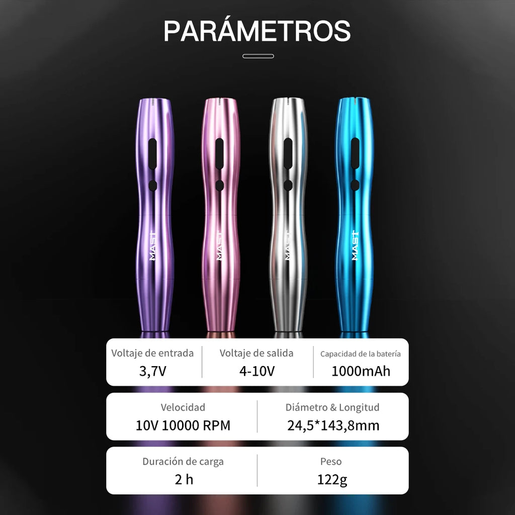 Mast P20 Bolígrafo PMU Inalámbrico | Micropigmentación Ligera 122g