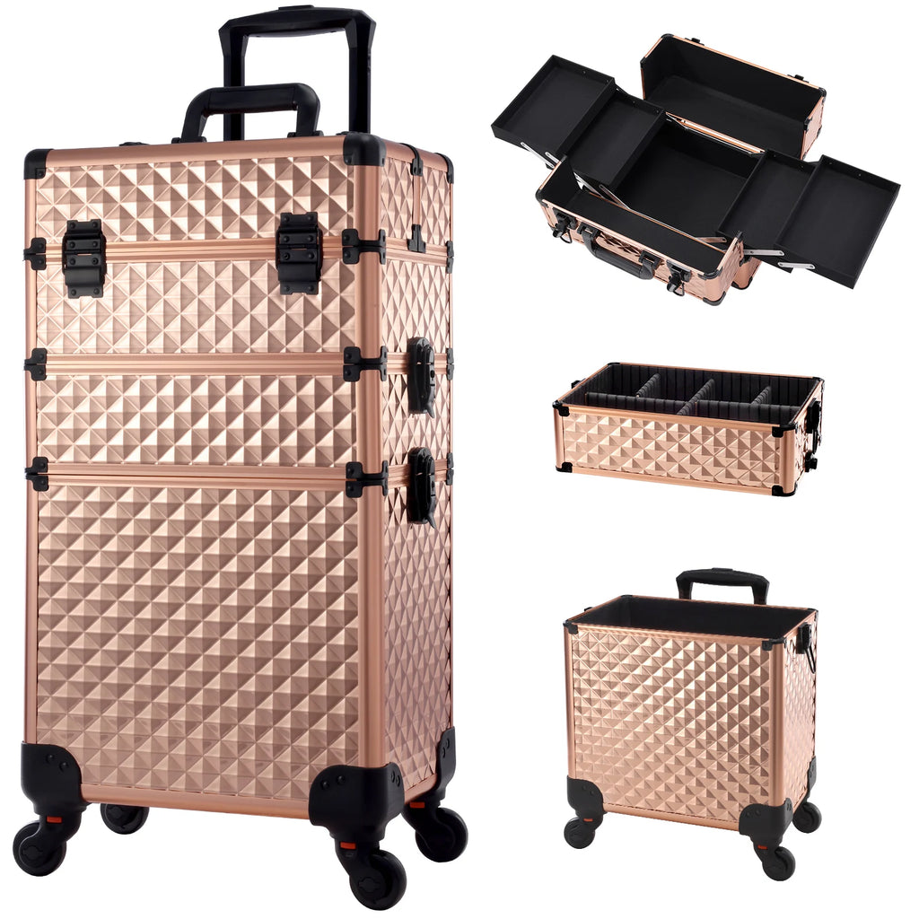 Maletín Trolley Maquillaje Profesional con Ruedas | 3 en 1