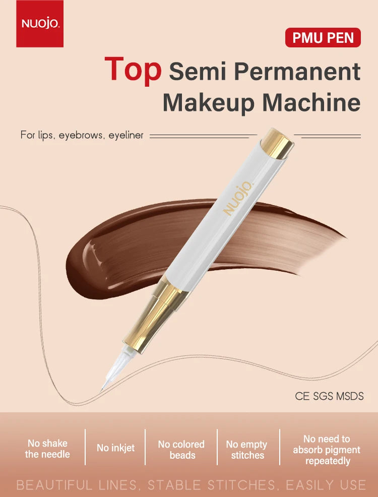Pluma Microblading Semipermanente | Máquina PMU + 30 Agujas